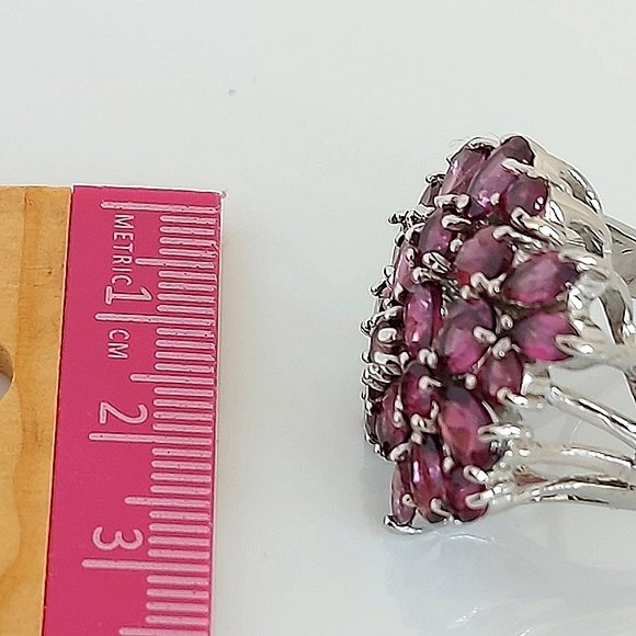 Natural‎ Oval Pink Rhodolite Garnet 6x4mm 925 Sterling Silver Ring Size 7.25 - Picture 11 of 16